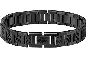 Lacoste METROPOLE Collection Link Bransoletka ze stali nierdzewnej ozdobiona wzorem petit piqué - dostępna dla niego i dla niej