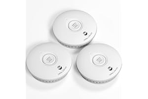 Ruan White 10-year battery Photoelectric Smoke Alarm Easy installation Smoke Detector with Silence Button Conforms to EN14604 Standard 3 Pack