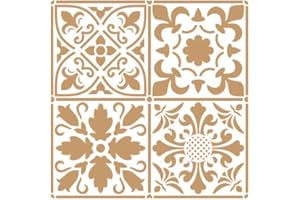 TODO-STENCIL Stencil Decorative Background 097 Tile 2 Layers Stencil Size: 20 x 20 cm Design Size: 18.2 x 18.2 cm
