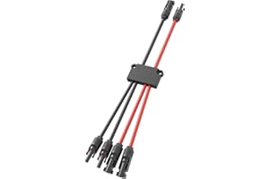 Pjerjzn Solar Panel Y Branch Connectors 2 to 4, IP67 Waterproof Parallel Splitter Adapter Kit, Tool-Free Cable Connector for PV System, Compatible with 14-10AWG Solar Wires DC1000V 30A