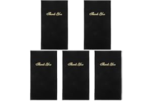 Amosfun 5pcs Restaurant Check Presenters, Classic Bill Book with Golden Imprint, Check Book Receipt Wallet Cover for Restaurants, Cafe, Bar, Eatery, 5.5x10 inch