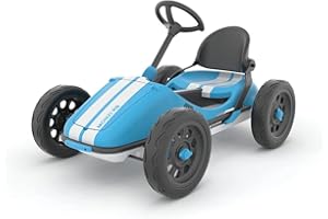 Chillafish Blue Monzi Rs Kids Foldable Pedal Go-Kart with Airless Ruberskin Tires, Medium