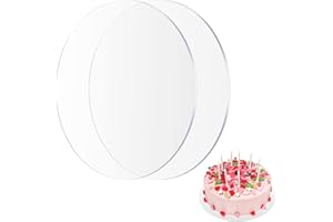 NUGOYA 2 Pezzi Foglio Acrilico Trasparenti Rotondi, 12x12 Pollici Disco Cerchio Spazi Vuoti Pannello Acrilico Segni Rotondo Fogli Acrilici per Cornici, Sostituzione Vetro, Pittura