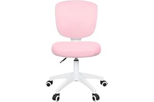 COSVALVE Kids Desk Chair Height Adjustable, Children Study Chairs Swivel with Brake Casters, Soft Cushion, Lumbar Support, Armless Child Computer Chairs for School Home Girls Boys