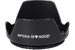 TINSHOW Kamera Gegenlichtblende Streulichtblende Objektiv Gegenlichtblende 55mm Schwarz Kompatibel Mit Canon Kamera Zubehör Gegenlichtblende Streulichtblende Lens Hood Sonnenblende