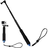TNSLAND Telescoping Stick for Gopro, Selfie Stick Action Cam, 19 Monopod Extension Bars for GoPro Hero 12/11/10/9/8/7, DJI Os