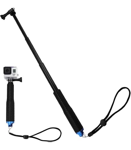 Teleskopstange,Teleskop Selfie Stick für Action Cams 19 Zoll Verlängerungsstange Kompatibel mit GoPro Hero 12/11/10/9/8/7,DJI Osmo Action,Insta360,SJCAM,Xiaomi Robustes Einbeinstativ fürs Reisen Sport Elektronik & Foto