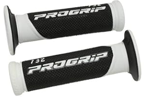 Revetement poignee progrip Scooter 732 Double densite Blanc-Noir 125mm (Paire)