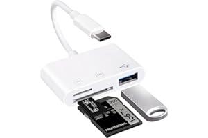 AGEEMY USB C SD Card Reader 3in1, Micro SD to Type C Adapter for iPhone 16/Mac/Laptop, Type C OTG Adapter USB C to Micro SD TF Memory Card Reader, Camera Memory Card Adapter for iPhone 15/16/MacBook/S23/S25