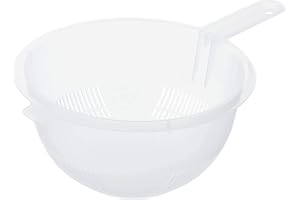 Rotho Rondo Colador doméstico con asa, Plástico (PP) sin BPA, transparente, (37.0 x 24.0 x 12.0 cm)