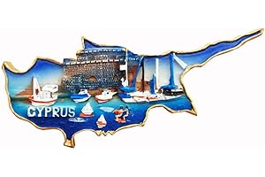 MUYU MAGNET Calamita da frigorifero 3D a forma di mappa di Cipro, idea regalo per la casa e la cucina