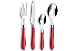 PRADEL ESSENTIEL Amefa Reglisse posate, acciaio inox, 16 Pezzi 8x6x27 cm rosso