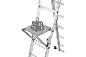 IVHOMESHOP Sistema de plataforma de trabajo de escalera, herramienta de escalera de extensión antideslizante, soporte de trabajo de escalera soporta 330 libras