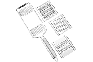 SIGAER 3 in 1 Reibe, Gemüsehobel, Mehrzweck Gemüseschneider Set, Edelstahl, Gurkenhobel, Kartoffelschneider Küche, für Zwiebeln, Kartoffeln, Käse und Obst