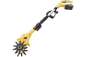 QUIOTUIR 20V Motobinadora Eléctrica Retráctil Portátil Motocultor Batería Interna Motocultor Electrico para Arar, Labrar, Cavar Zanjas, Desherbar, para Granjas, Parques, Jardines, Patios, Campos