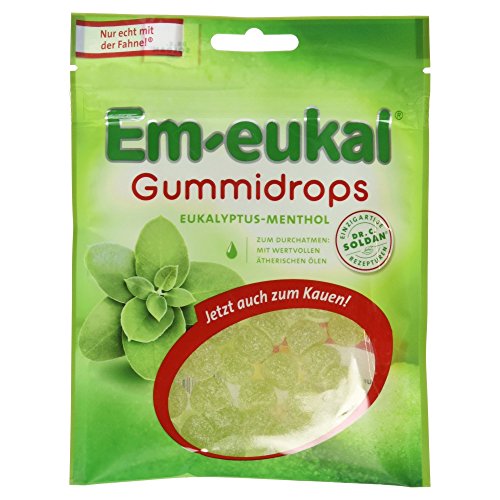 Preisvergleich Produktbild Em-eukal Gummidrops Eukalyptus Menthol zuckerhaltig, 10er Pack (10 x 90 g)