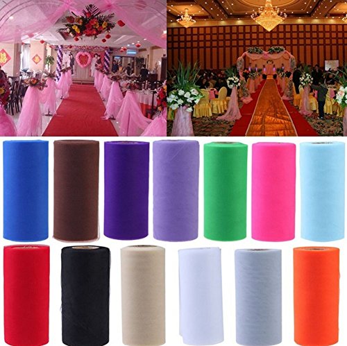 Demarkt Tüllstoff Tülldekostoff für Kleidung Deko Hochzeit Party 22m x 15cm lila - 6