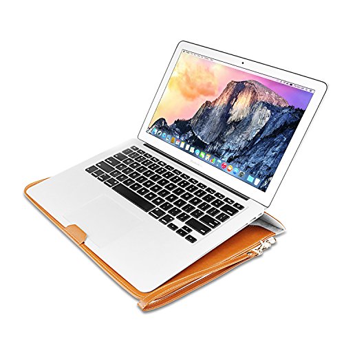Vakoo MacBook Air 13 Hülle, Ultra Slim Schutzhülle Premium PU-Leder Sleeve Laptop Tasche für Apple MacBook Air (13,3 Zoll) – Braun - 2