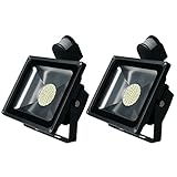  Widen Electric Fluter, 2 Stück, 20 W/30 W, Leistung 80 W, SMD-LEDs, Kaltweiß/Warmweiß, Außenleuchte, mit Bewegungsmelder