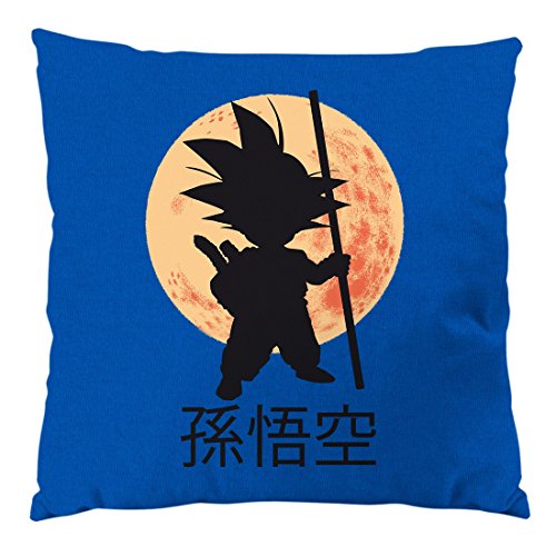 style3 Young Goku Kissen mit Füllung 28 x 28 cm Baumwollbezug, Farbe:Blau