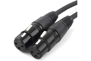 NANYI Mikrofonkabel XLR zu XLR Patchkabel, 3-poliges XLR Buchse zu Buchse Mikrofonkabel DMX Kabel Patchkabel mit sauerstofffreiem Kupfer -0.5Meters