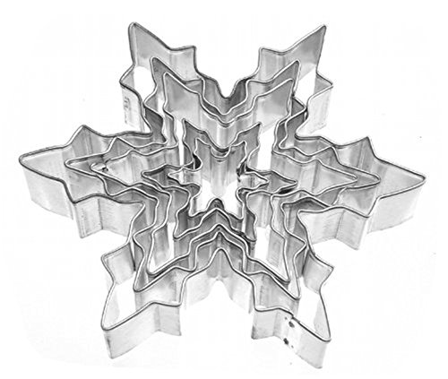 HENGSONG Keksausstecher Schneeflocke, Eiskristall 5-tlg Edelstahl