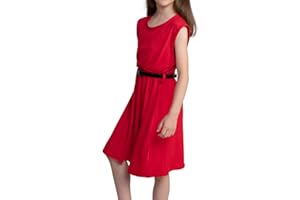 Jami Juniors - Cute Girls' Dresses Skater Mini A-Line Style with Belt, Sleeveless & Long Sleeve Options, Perfect for Parties & Special Occasions, Flattering Flare Frankie Fit