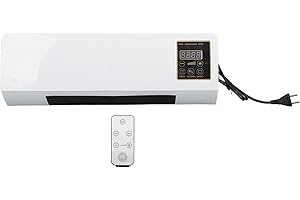 LUQEEG Mały Klimatyzator, Chłodnica Powietrza Montowana na ścianie, Przenośny Cichy Kurtyna Powietrzna w Pomieszczeniach Klimatyzacja Gorąca Wentylator do łazienki Sypialnia