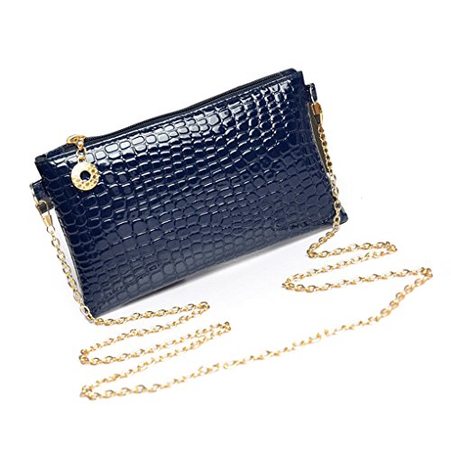 Preisvergleich Produktbild Xjp Frauen Leder Crossbody Tasche Schultertasche Geldbörse (Blau)