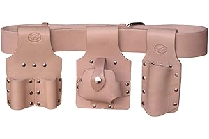 Scaffolding Tool Belt Set 4pc - Premium Tan Leather - Made in UK - Connell of Sheffield