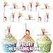 Produktbild Ak Giftshop essbare Törtchen-Dekorationen, vorgeschnitten, Motive mit Turnerinnen in Rosa, für Cupcakes und Torten, 12 Stück
