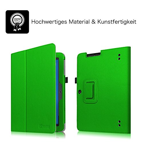 MEDION LIFETAB S10321 / Odys Notos Plus 3G Hülle Case – Fintie Slim Fit Folio Kunstleder Schutzhülle Cover Tasche mit Ständerfunktion und Stylus-Halterung für MEDION LIFETAB S10321 (MD 98687) / Odys Notos plus 3G 25,7 cm (10,1 Zoll) Tablet-PC, Grün - 2