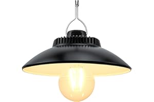 PESLNG Lanterna da Campeggio Retrò LED Ricaricabile – Luce Bianca Calda, 200 Lumen, IPX4 Impermeabile, Batteria 2600mAh, 2 Livelli di Luminosità, Gancio per Appendere (Bianco caldo)