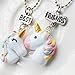 Produktbild yeshi 2/Set Einhorn Anhänger Kette Halskette Schmuck Best Friends Buchstabe Kinder Geschenke