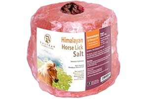 SALTEAN Sel Rose Naturel pour lécher Les Chevaux, sel de Forme Naturelle avec Corde de Suspension Solide | Convient pour Tous Les Animaux | 1 kg…Salt Range Pakistan