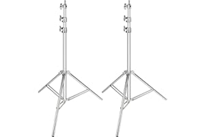 Neewer Stojak oświetleniowy ze stali nierdzewnej, srebrny, 200 cm, składany i przenośny, wytrzymały stojak do studia softbox, monolight i innego sprzętu fotograficznego (opakowanie 2)