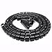 Produktbild iMangoo 20 mm x 1,5 m Spiralbindung Tidy Wrap Cable Organizer für Ladekabel TV-Kabel oder andere Kabel auf Schlafzimmer Wohnzimmer Büro Schwarz