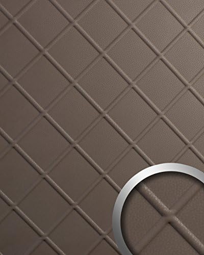 Decor Panel Leather Look WallFace 19544 Cord Dove Tale Embossed Design Panelling Nappa Leather Look matt self-Adhesive Brown 2.6 m2