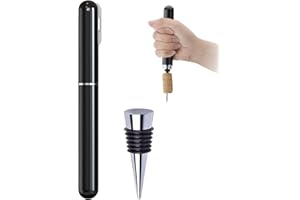 FBBULES Sacacorchos de Aire a Presión 2 en 1 con Tapones Acero Inoxidable Abridor de Vino Profesional Regalo para Amantes del Vino Hombre Mujer