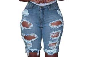NUSGEAR 2024 Pantalones Cortos Vaquero Mujer Moda Bermudas Mezclilla Pantalon Corto Casual Elástico Chandal Bolsillo Shorts Deportivos Rotos Pantalones Cortos Jeans Shorts Denim Playa