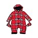 Gorgeous Boys Red Check Tartan Snow Suit With Mittens And Toggle Fastenings Size 3-6 Months