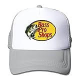 Huseki Unisex Bass Pro Shops Logo Classic Mesh Back Trucker Cap Hat Ash