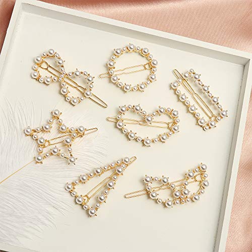 7 clips de pelo de perlas para mujeres y niñas, de FOXTSPORT, pasadores de pelo de perlas sintéticas, pasadores de pelo para regalos, accesorios para el pelo de boda