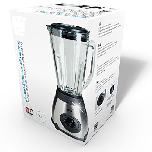 VitaSpeed Edelstahl Standmixer / Smoothie Maker mit Glaskrug (500 Watt), 1,5 L Fassungsvermögen, Mixer mit 19.000 U/min max., Edelstahl - 4