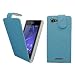 Produktbild SONY XPERIA E3 HELLBLAU HÜLLE BLUMENMUSTER GLITZER DESIGN KUNSTELDER KLAPPTASCHE COVER VON GADGET BOXX