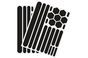 AOOSU Fahrrad Reflektoren Aufkleber Schwarz, 44 Stück Reflektierende Aufkleber Motorradhelm Reflektierende Aufkleber Kinderwagen Reflektoren Sticker für Fahrrad, Motorräder, Kinderwagen (7 * 1.8cm)