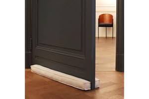 Rori Boudin de porte double 80 cm - Boudin de porte pour protection - Joint de bas de porte beige - Boudin de porte contre la traction et le bruit - Butoir carré - Différentes tailles