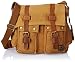 Produktbild maijin Unisex New Fashion Leinwand Leder Schulter Messenger Schule Tasche Geldbörse groß gelb khaki XL