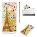 Produktbild Huawei P9 Lite Hülle,SKYXD Glitzer Flüssig Wasser Kreativ Design Weiche Silikon Gel Gummi [Nicht Hard Case] Brillianter Leichtes Glatt Schutzhülle mit [Handyanhänger + Eingabestifte] Handy Tasche Hülle Etui für Huawei P9 Lite Soft Shine Bling Glitter Liquid Water Folie Case Back Cover With Touch Pen Dust Plug - Gelb Treibsand Sparkle mit Schmetterlings Blumen Muster
