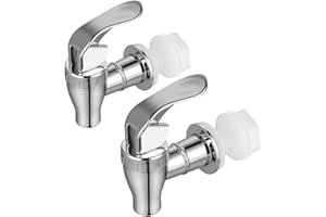 AOOTE Spigot for Beverage Dispenser, 2Pcs Beverage Dispenser Replacement Spigot, ABS Push Style Spigots for Drink Dispensers, Drink Dispensers Tap Replacement for Water, Juice, Wine Beer, Silver
